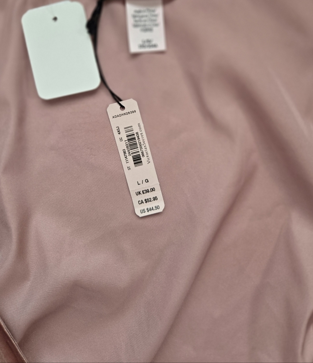 NWT, Victoria's Secret Shimmering Pink Wrap Blouse.Size L - Picture 4 of 9